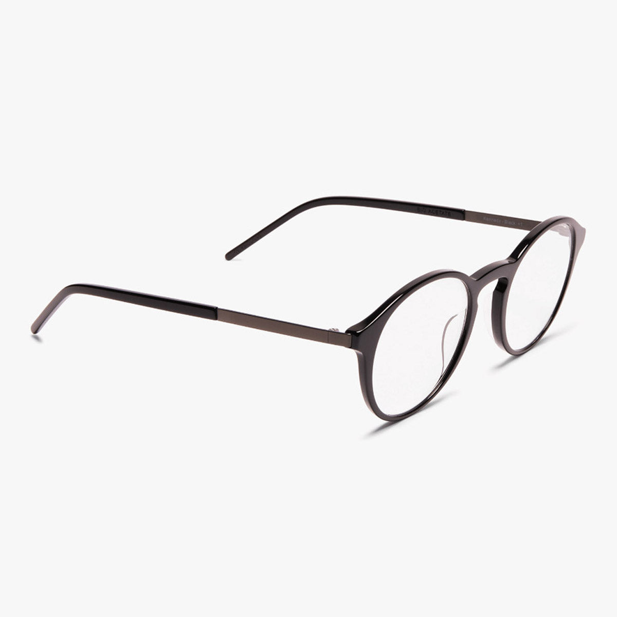 Luxreaders stylish Men's Ærø Black Reading glasses. Made from Titanium in a Round shape.