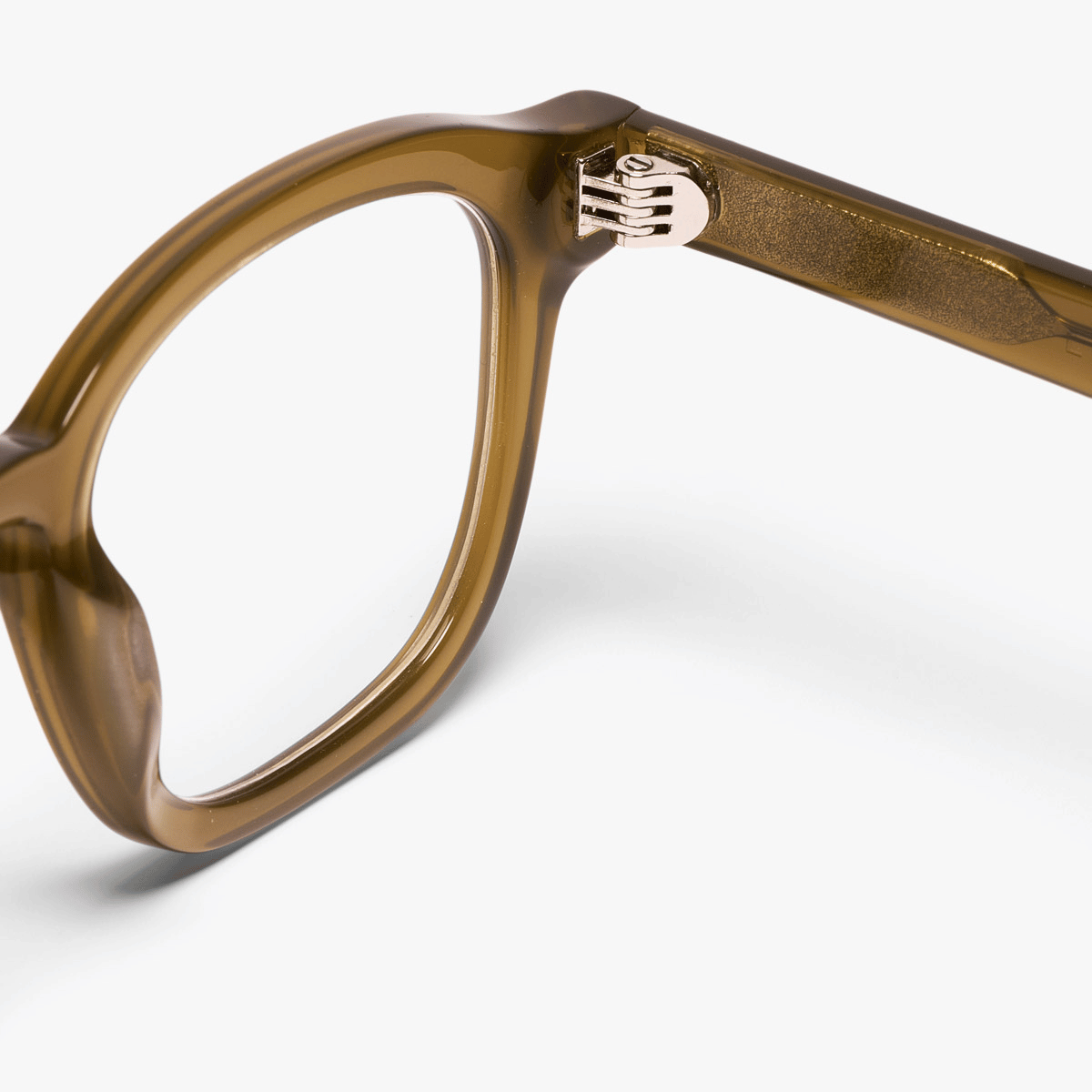 Luxreaders stylish Women's Reykjavik Shiny Olive Reading glasses. Made from Bio-acetate in a Square shape.