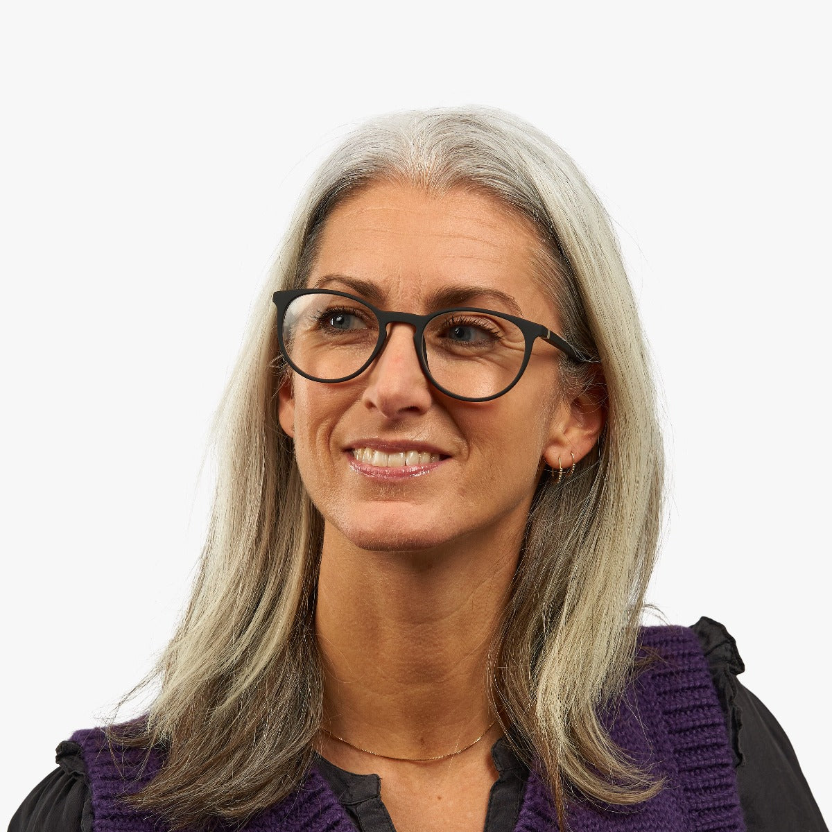 Luxreaders stylish Women's Stockholm Black Reading glasses. Made from Rubber in a Iconic shape.