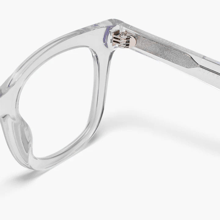Luxreaders stylish Women's Reykjavik Crystal White Reading glasses. Made from Bio-acetate in a Square shape.