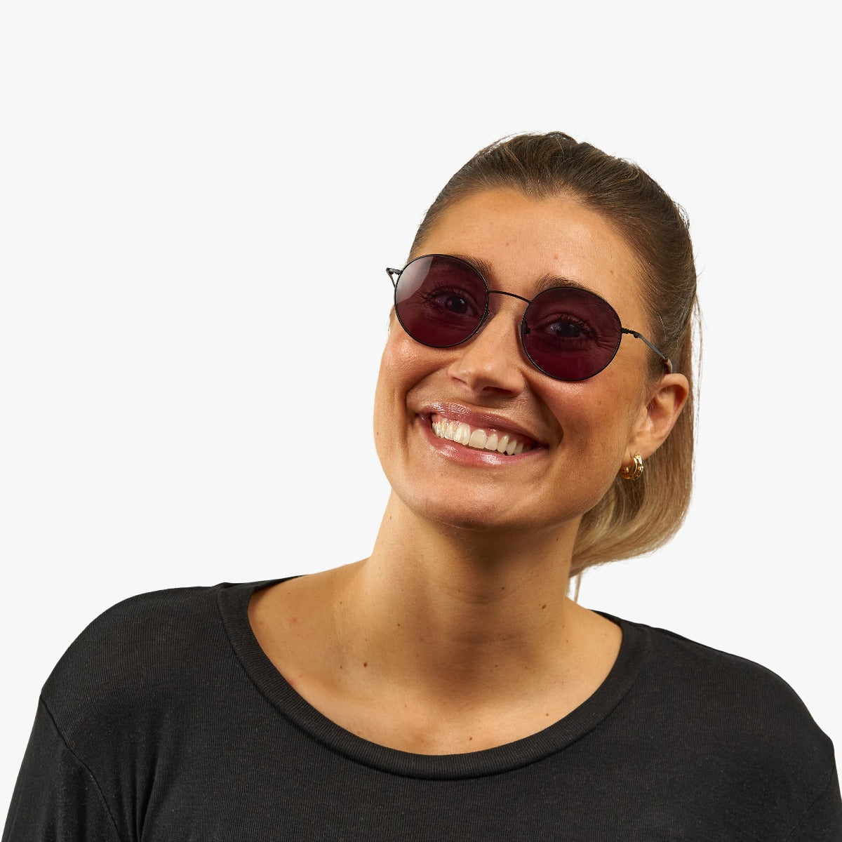 Luxreaders stylish Tromsø Black Sunglasses. Made from Stainless steel in a Round shape.