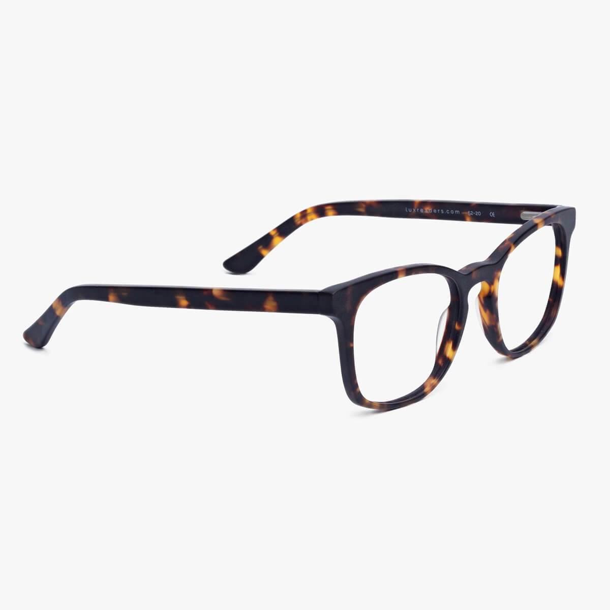 Tortoiseshell Bornholm Dark Turtle glasses with rectangular frames