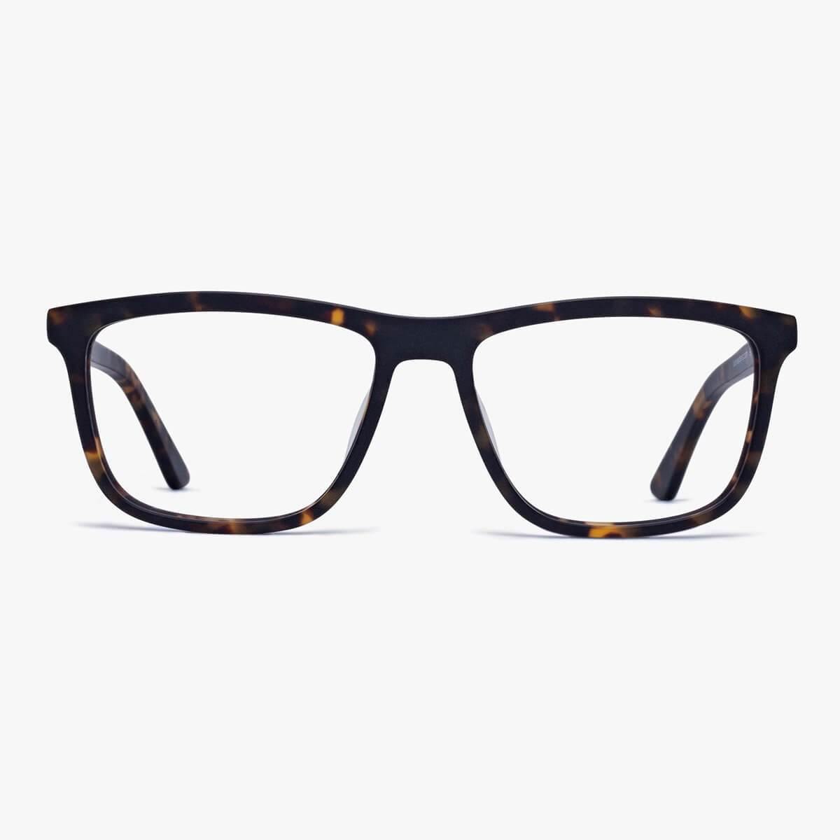 Luxreaders stylish Oslo Dark Turtle Reading glasses. Made from Acetate in a Square shape.
