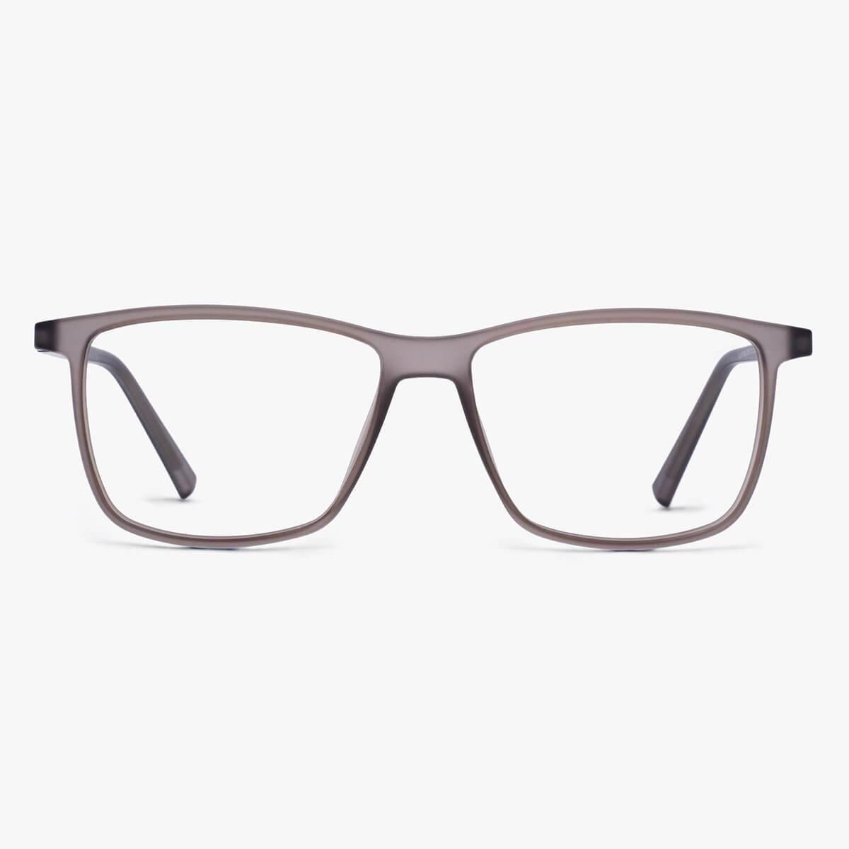 Luxreaders stylish Men's København Grey Reading glasses. Made from Rubber in a Square shape.