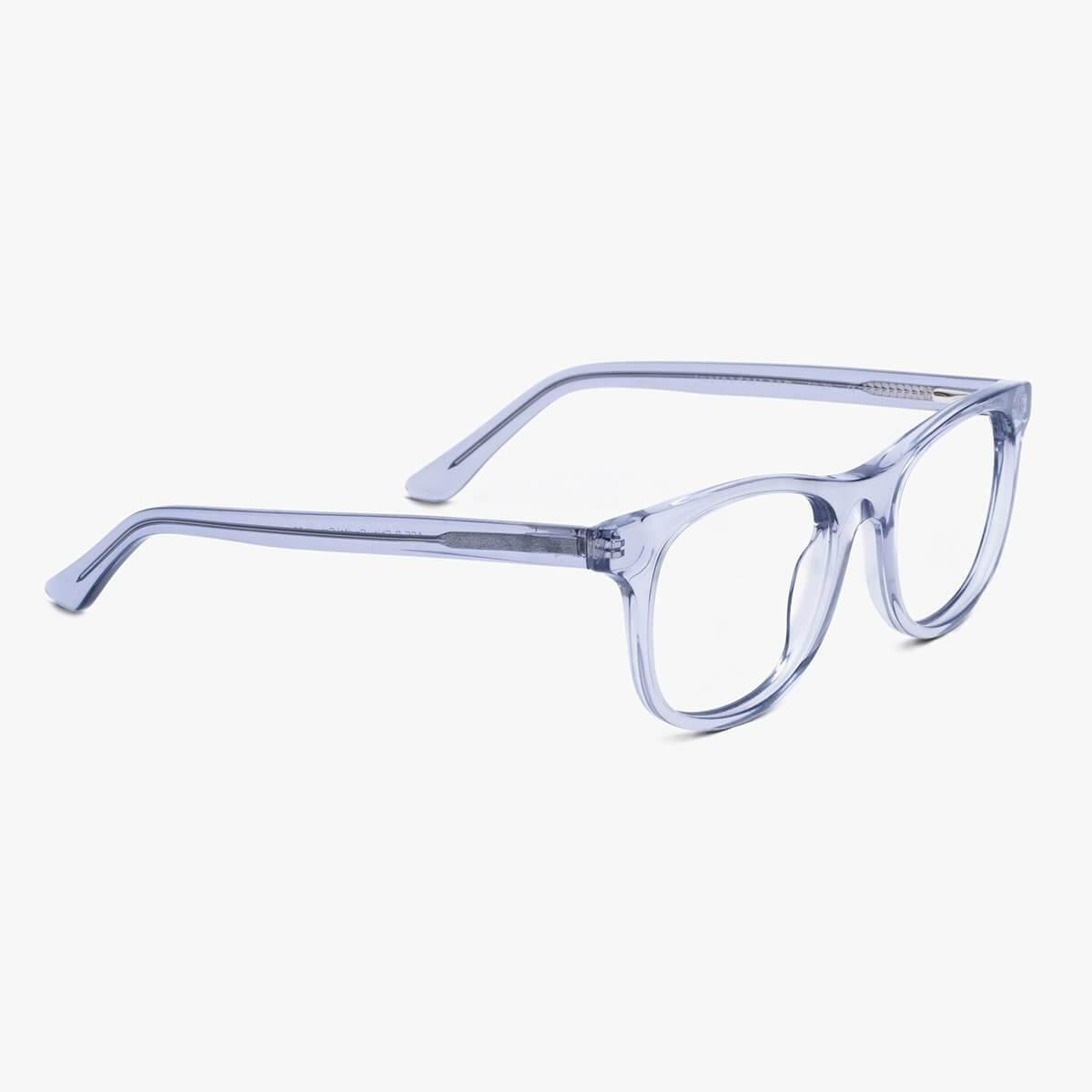 Luxreaders stylish Men's Malmö Crystal Grey Blue light glasses. Made from Acetate in a Square shape.