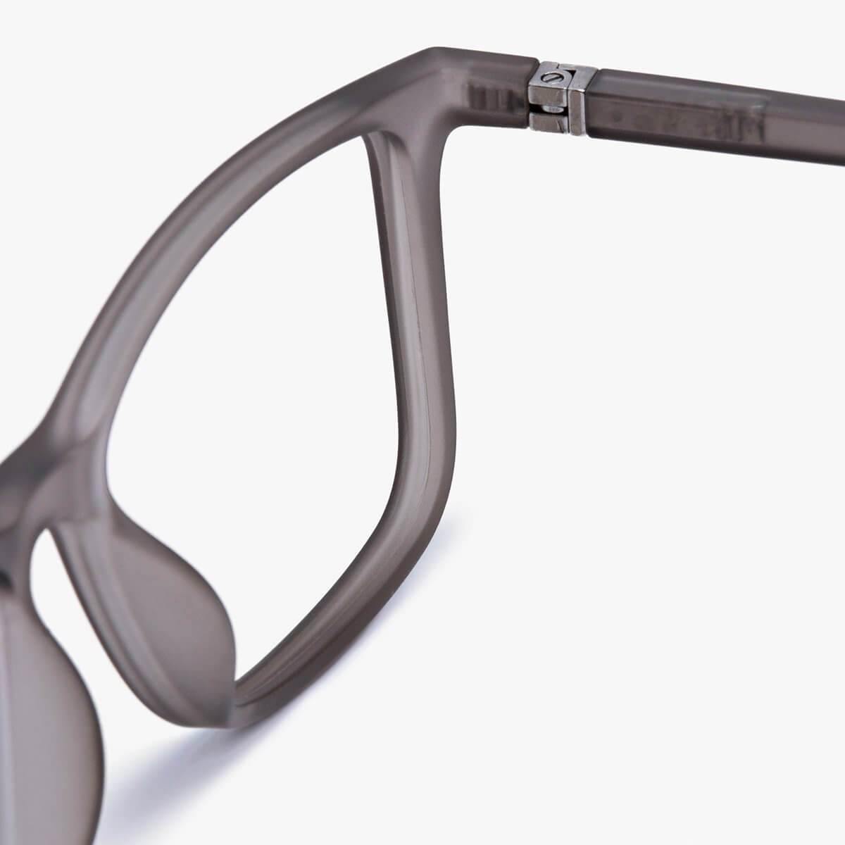 Luxreaders stylish Women's Skagen Grey Reading glasses. Made from Rubber in a Rectangle shape.