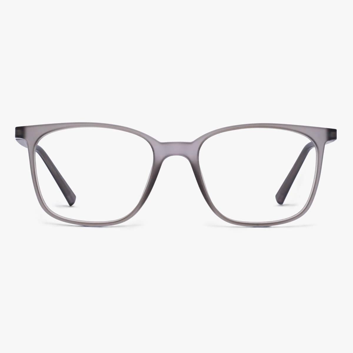Fyn Grey square reading glasses with grey matte finish
