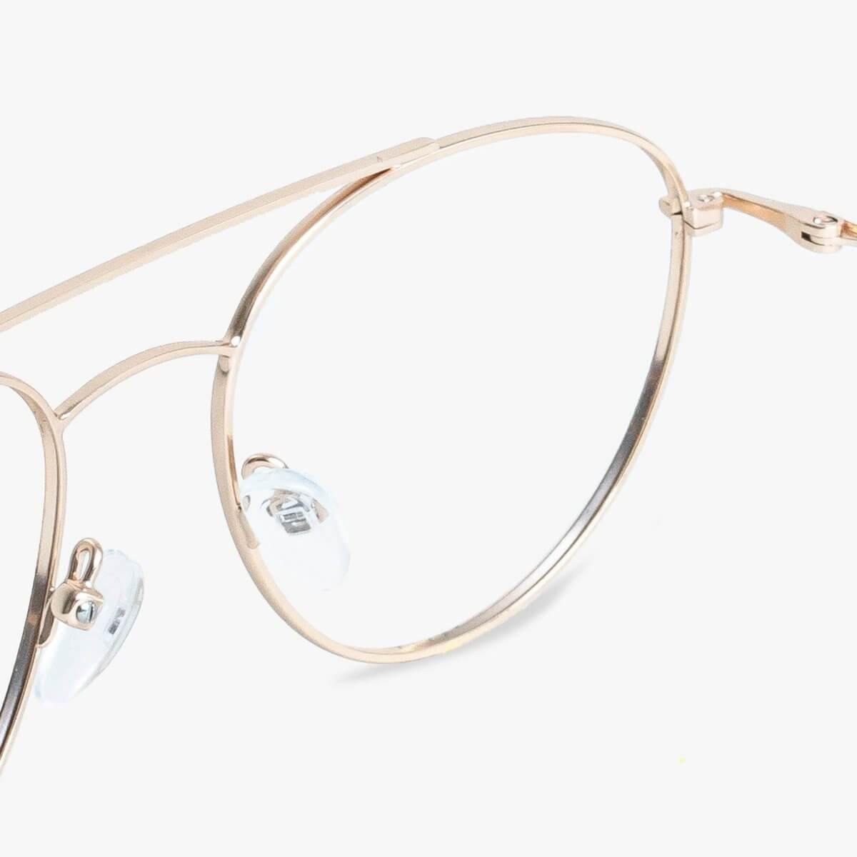 Göteborg Gold round frame glasses with clear nose pads