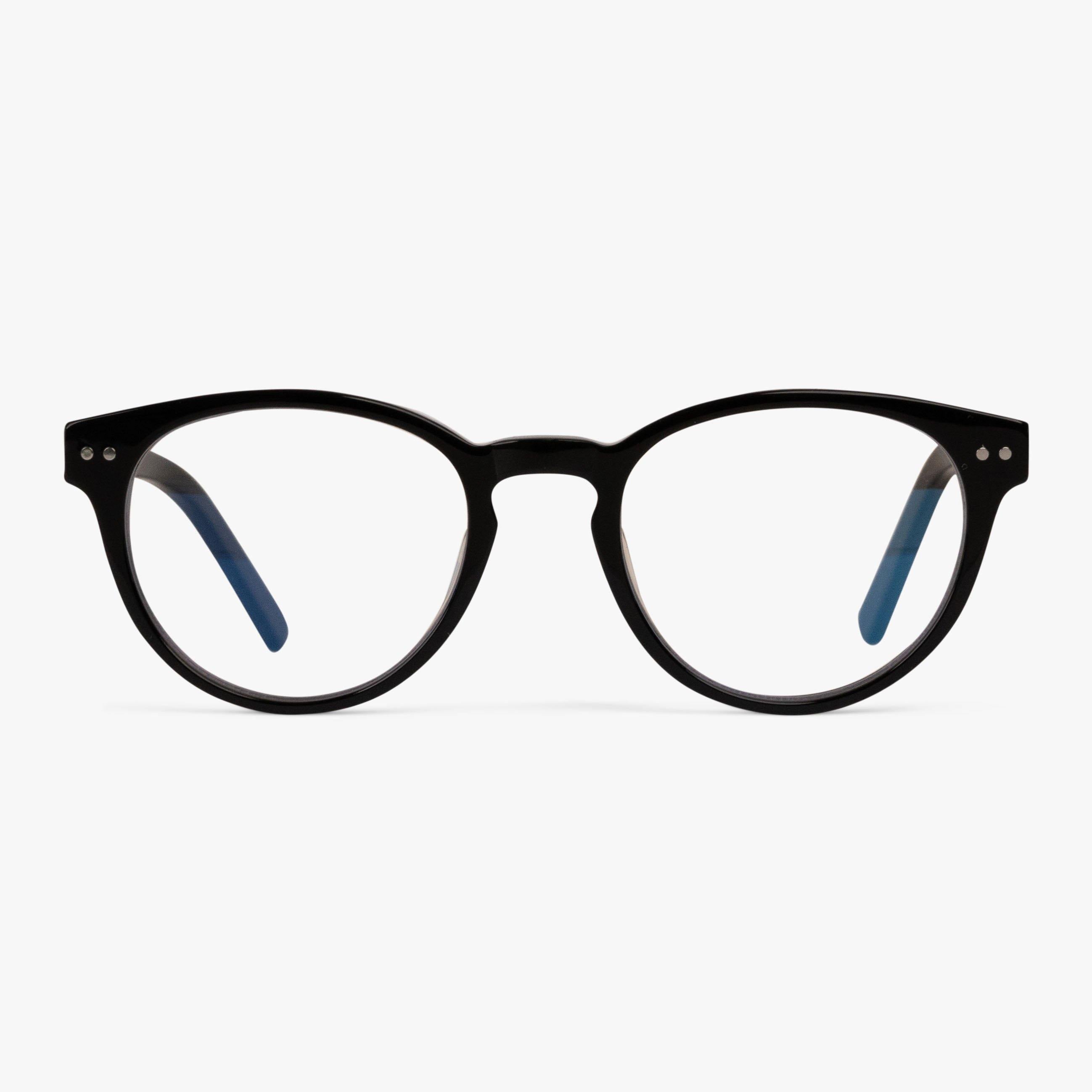 Men's Fredrikstad Black round eyeglasses with black frame and clear lenses