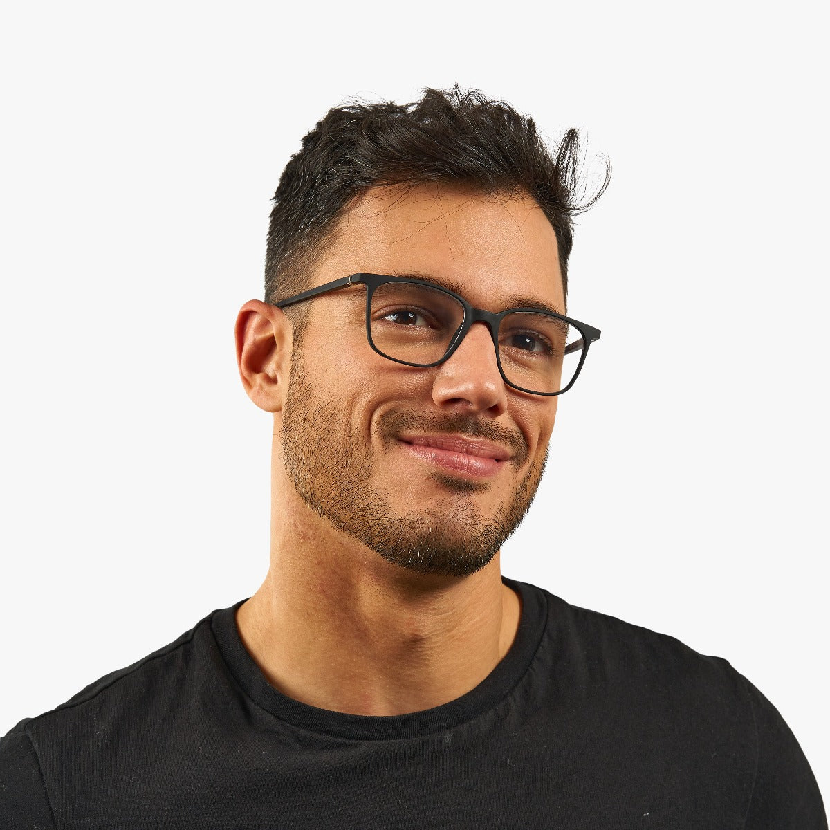 Person wearing Men's Fyn Black glasses