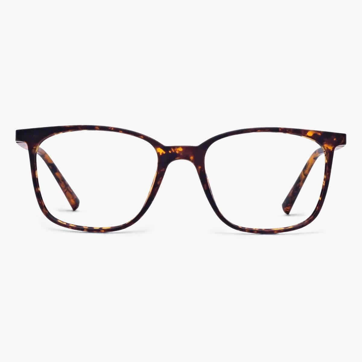 Tortoise rectangular reading glasses with a sleek design
