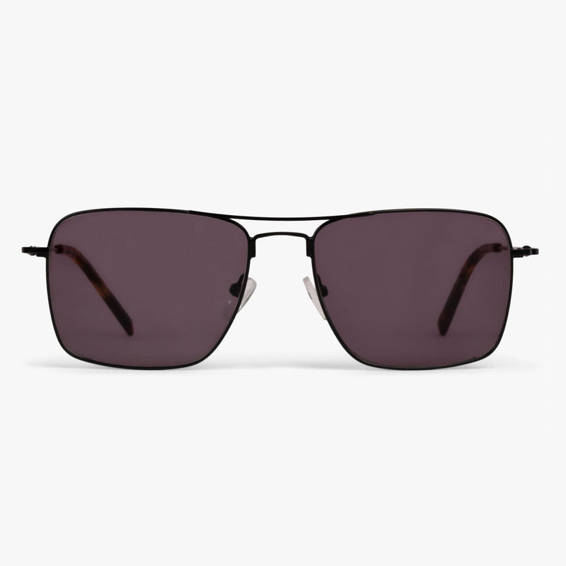 Men's Lidköping black sunglasses with dark rectangular lenses