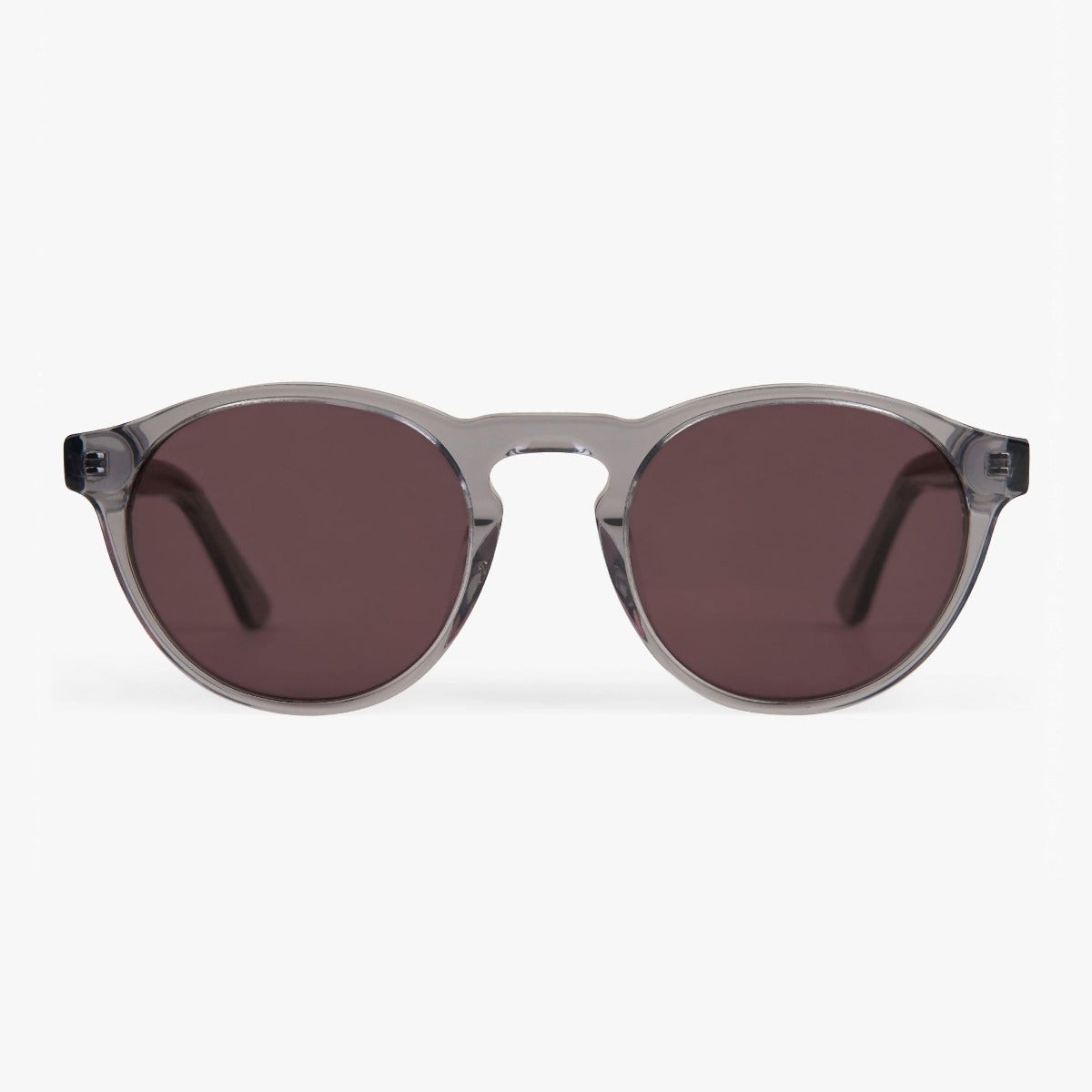 Luxreaders stylish Women's Trondheim Crystal Grey Sunglasses. Made from Acetate in a Round shape.
