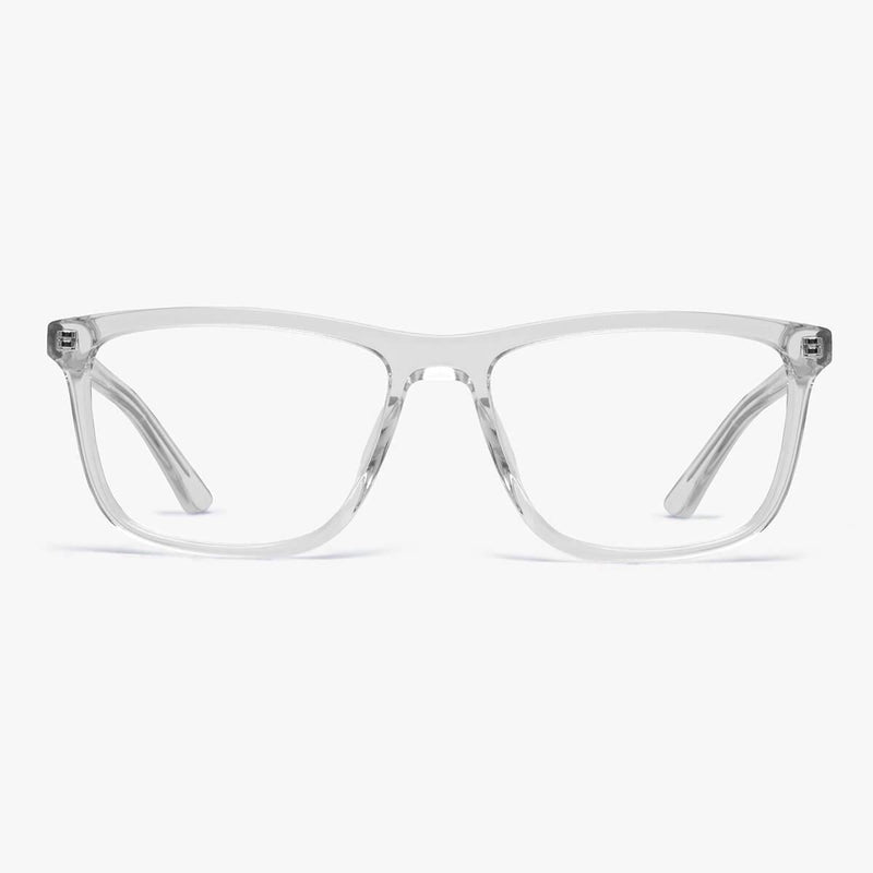 Oslo Crystal White square glasses with transparent frame