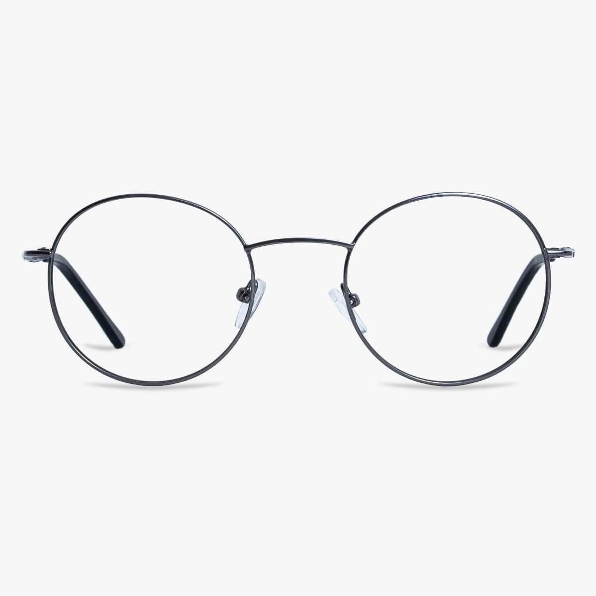 Luxreaders stylish Tromsø Gun Reading glasses. Made from Stainless steel in a Round shape.