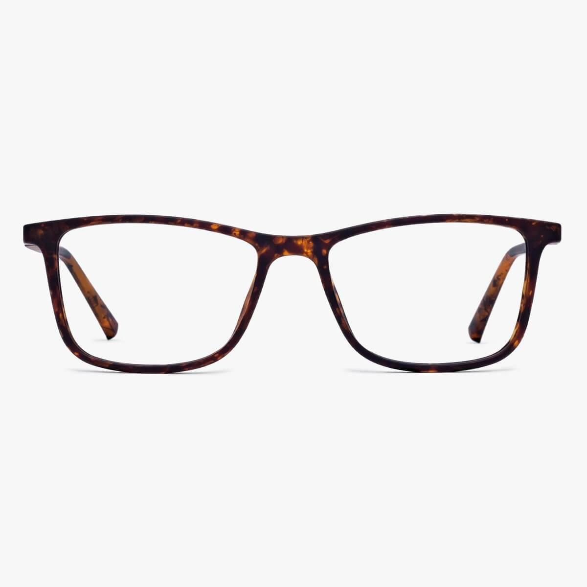 Tortoiseshell square reading glasses with a classic design