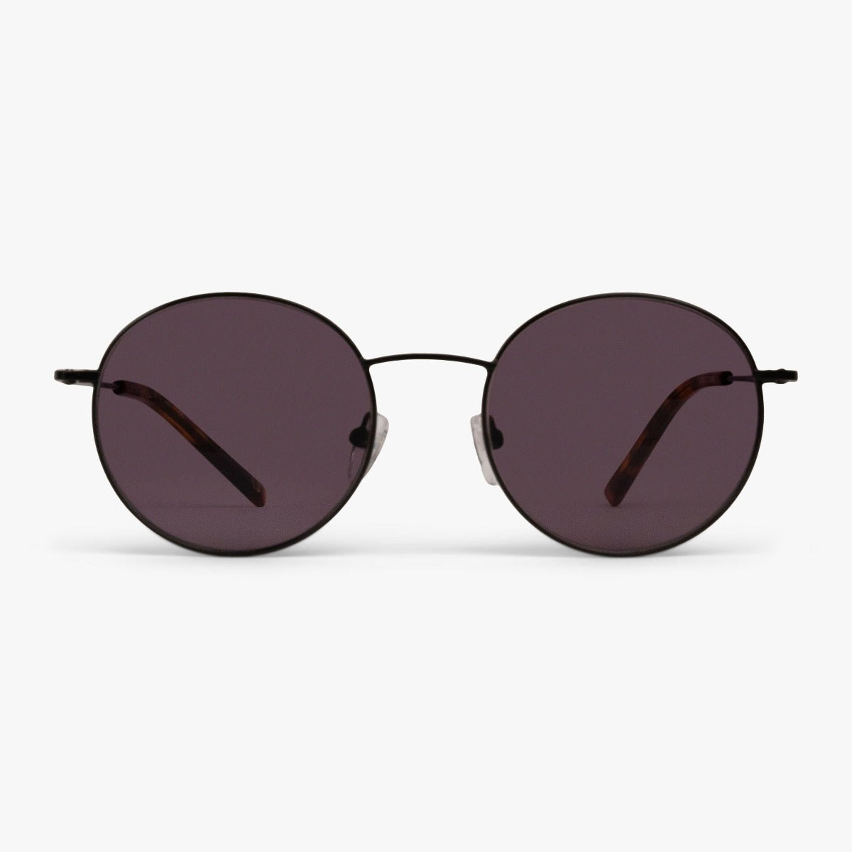 Tromsø Black round sunglasses with black metal frames and dark lenses