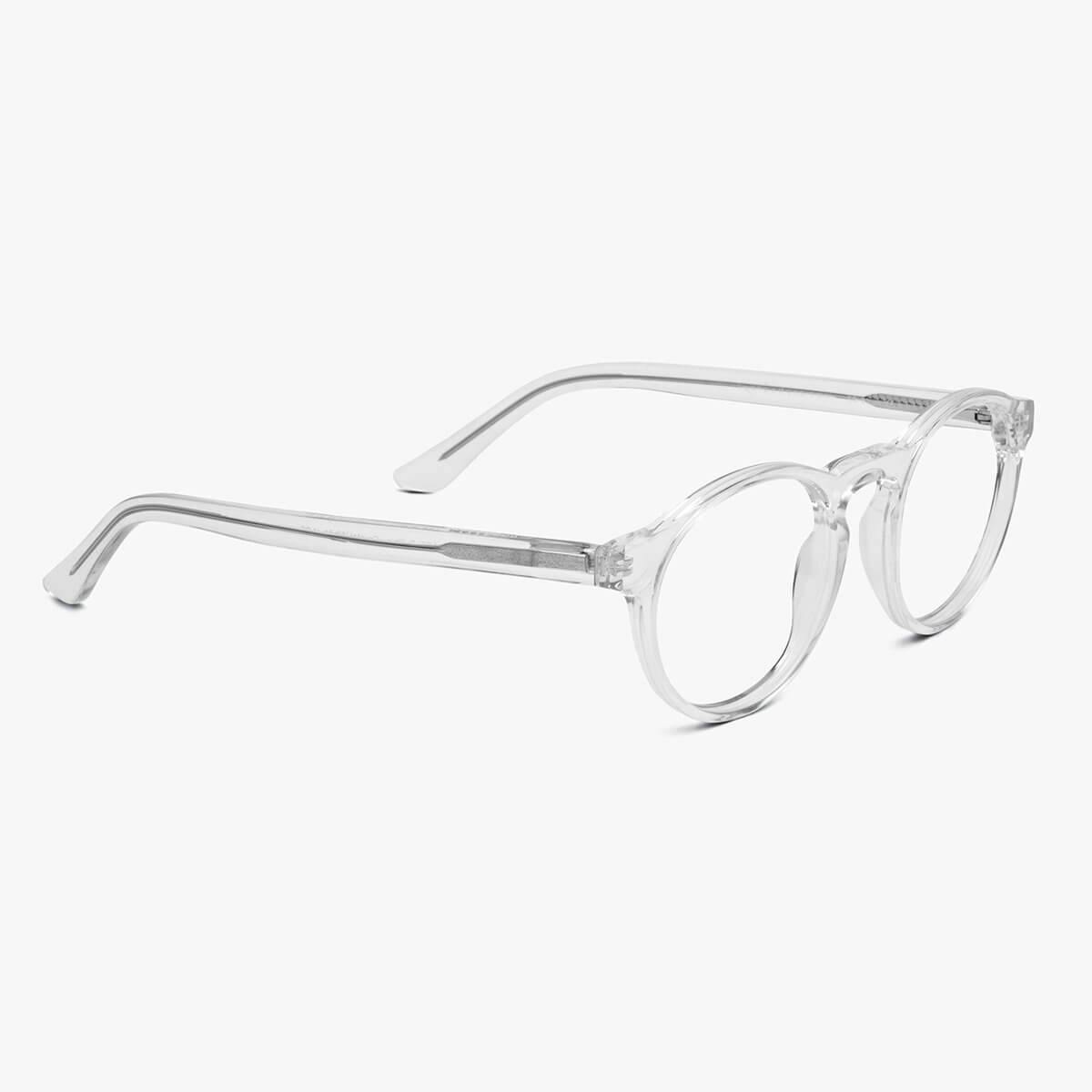 Trondheim Crystal White reading glasses with transparent frames