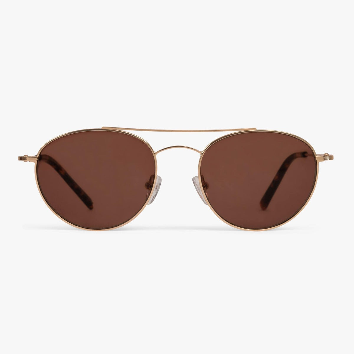 Luxreaders stylish Men's Göteborg Gold Sunglasses. Made from Stainless steel in a Round shape.