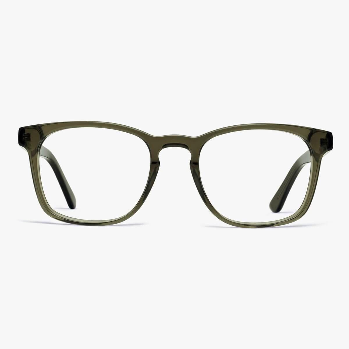 Women's Bornholm shiny olive rectangular glasses
