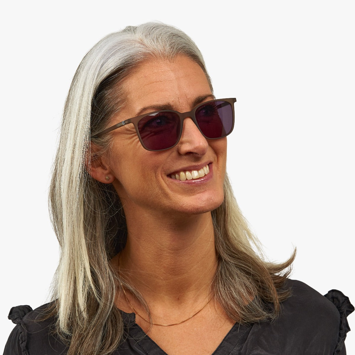 Person wearing Women's Fyn Grey sunglasses