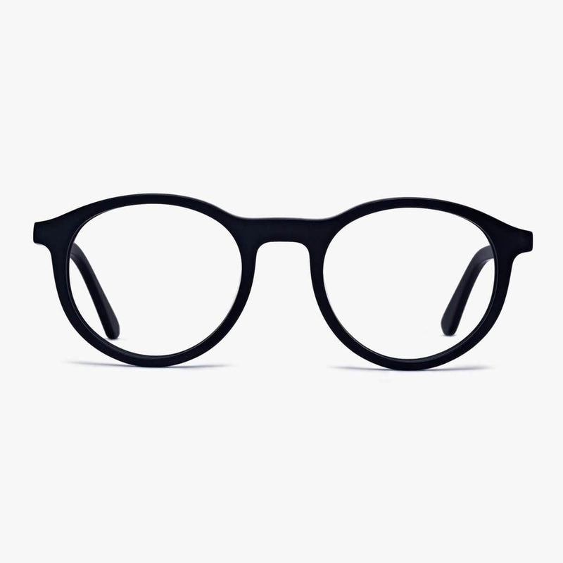 Løkken Black round eyeglasses with a sleek black frame