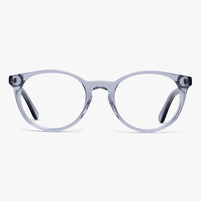 Women's Örebro crystal grey reading glasses with round frames