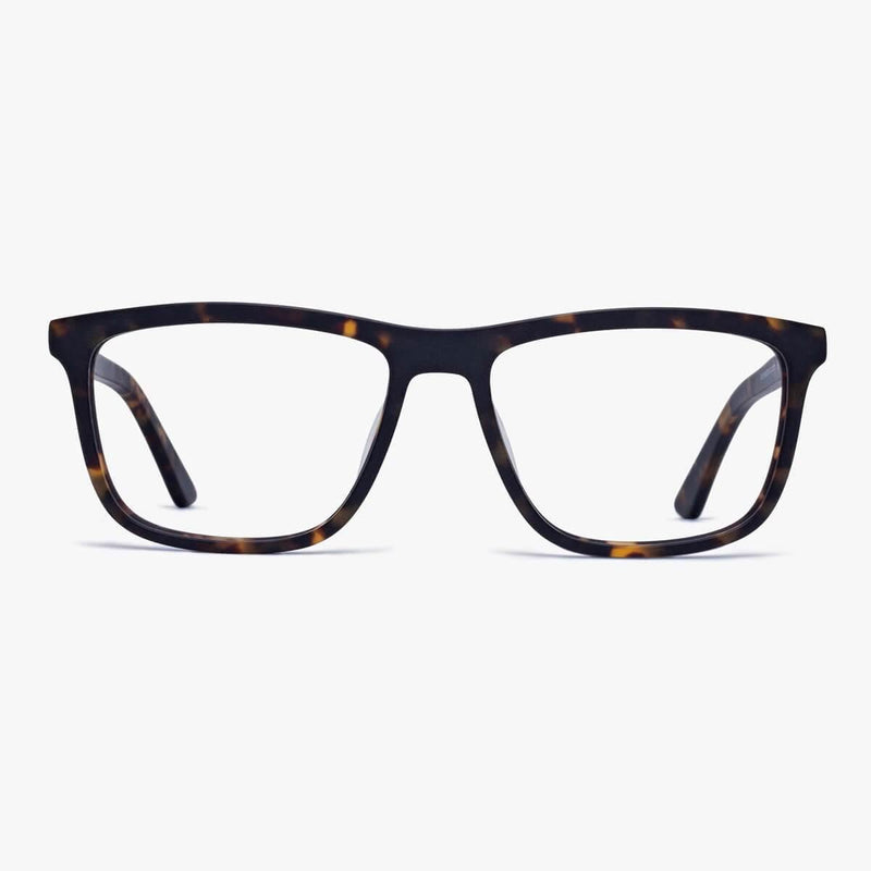 Women's Oslo Dark Turtle rectangular glasses with tortoiseshell frame