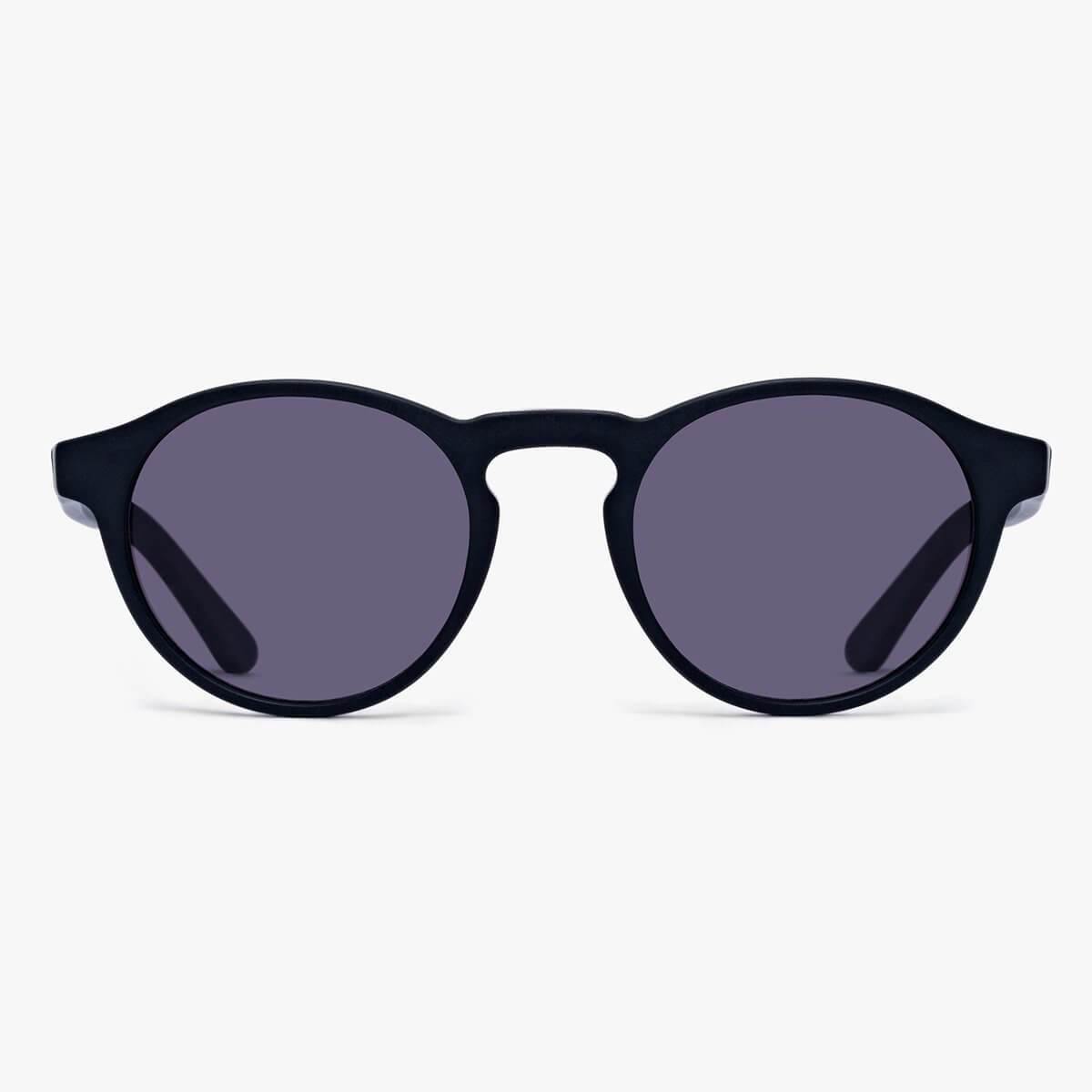 Women's Trondheim Black round sunglasses with dark lenses