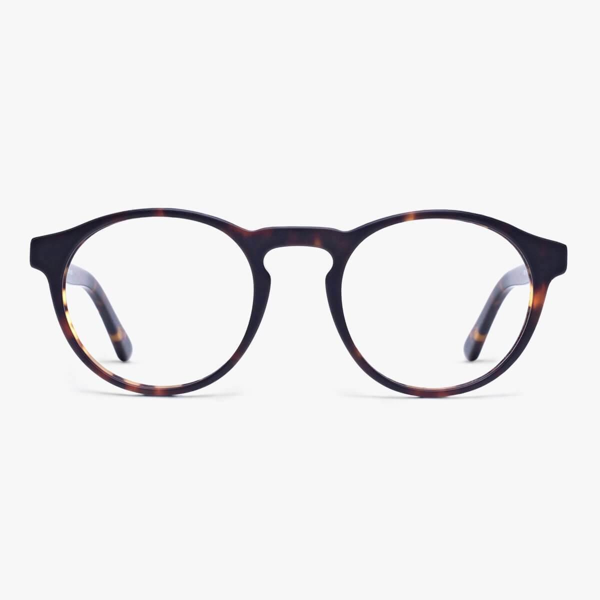 Women's Trondheim dark turtle shell eyeglasses with round frames